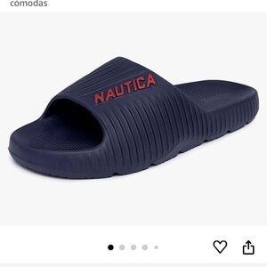 Nautica Navy and Red Slide Sandals